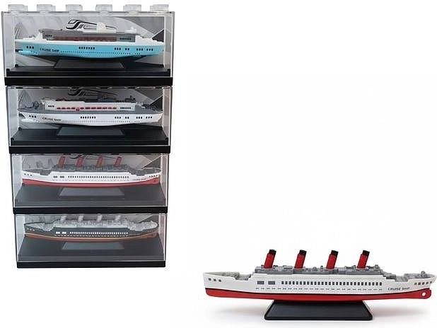 Barco de pasajeros miniatura en caja con forma de cubo - 1 unidad