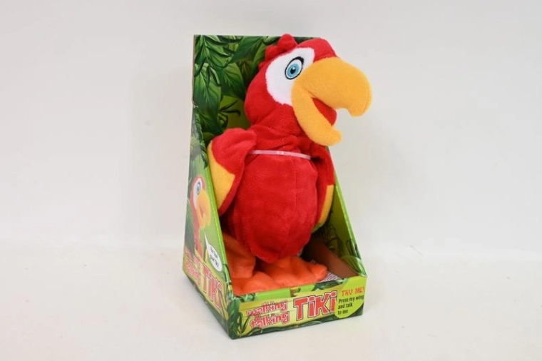 Loro de peluche interactivo con voz, camina, 20 cm