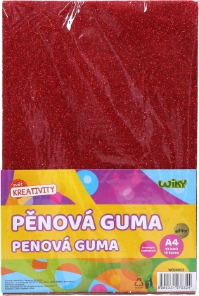 Goma espuma A4 20x30 cm con purpurina, autoadhesiva 10 uds