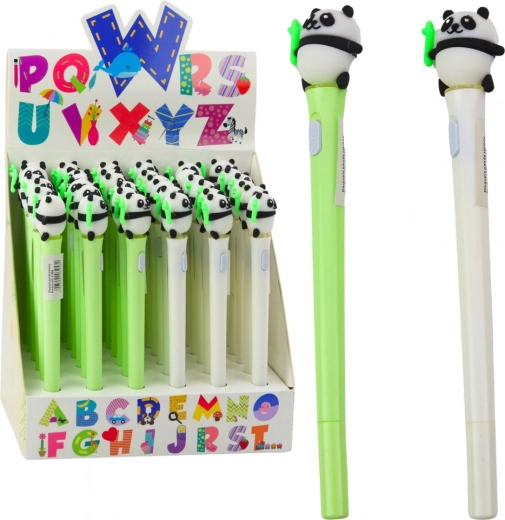 Bolígrafo luminoso con Panda - Verde y Blanco