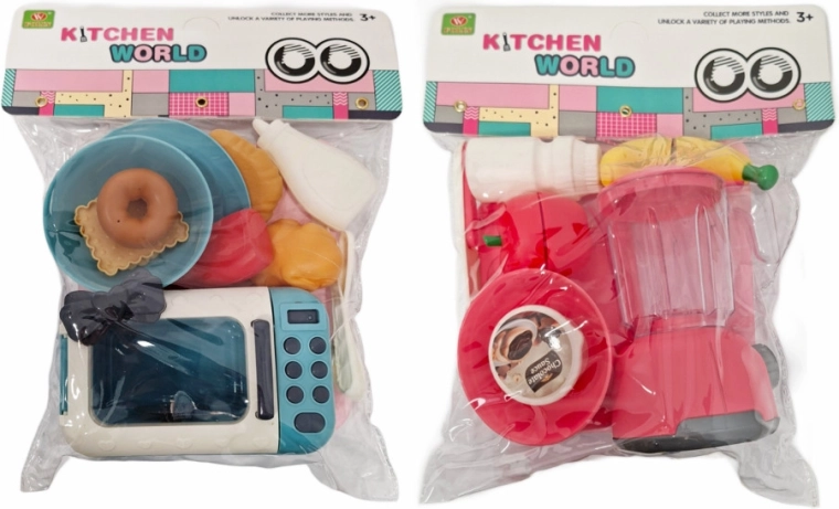 Set de cocina infantil con microondas o batidora y accesorios