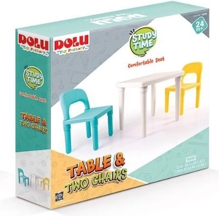 Set infantil Dolu: mesa blanca y 2 sillas