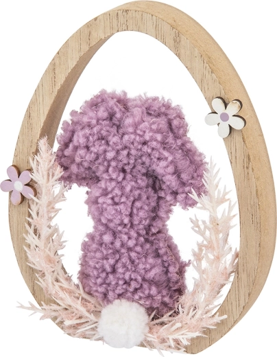 Delicado motivo de Pascua en un huevito de madera