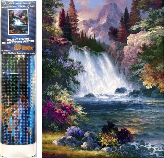 Pintura de diamantes Cascada 30 × 40 cm