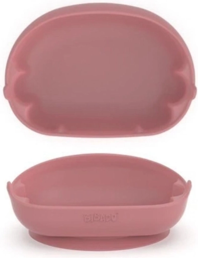 Cuenco de silicona Bibado Learning Curve con ventosa Blush