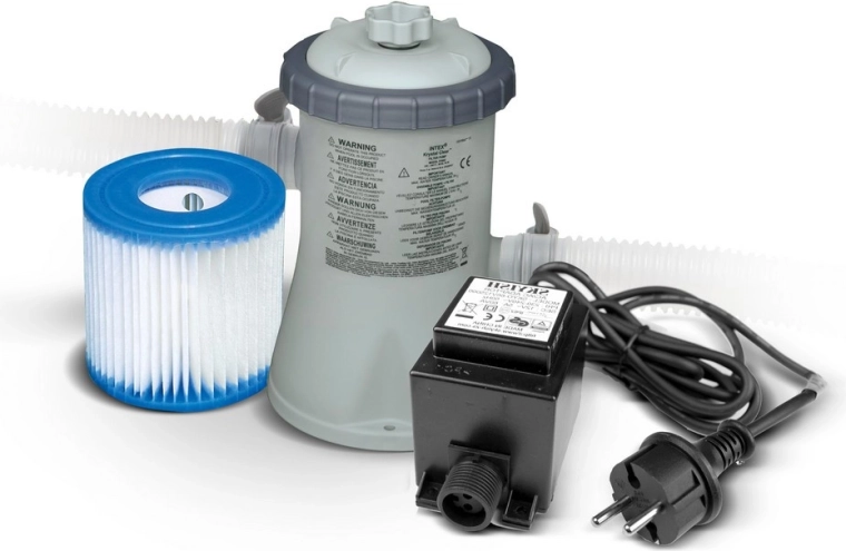 Bomba de filtración para piscina 1250 l/h con transformador 12 V INTEX