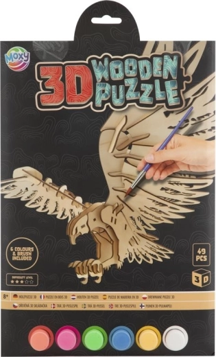 MOXY rompecabezas 3D de madera para colorear – águila