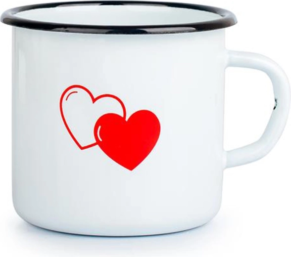 Taza esmaltada con corazón 8 cm