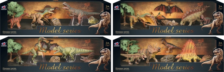 Mundo de dinosaurios – set de figuras de dinosaurios, 4 tipos