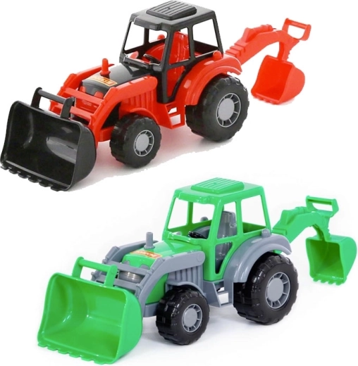 Tractor de plástico con cargador y excavadora