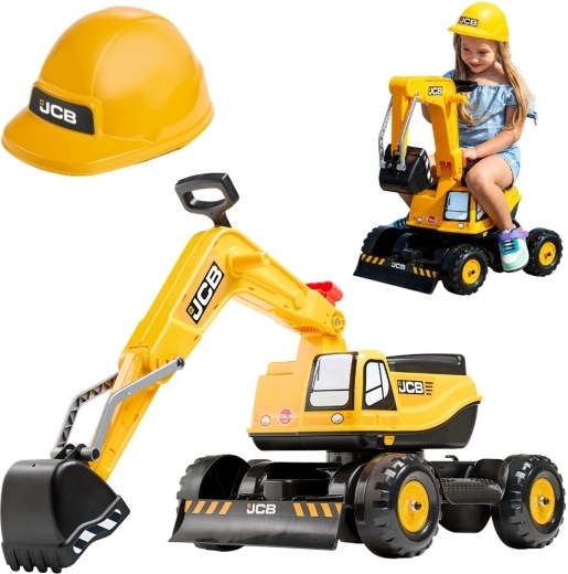 Correpasillos infantil excavadora Falk JCB con brazo giratorio y casco