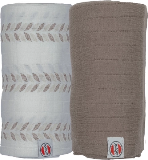 Lodger swaddler Solid matcha set 2 uds. 110 x 110 cm birch/buffalo