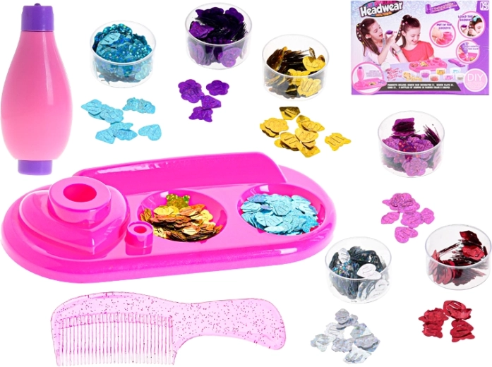 Set creativo para decorar el cabello en caja