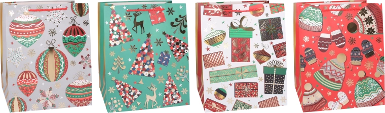 Bolsa de regalo navideña L 40 × 30 × 12 cm - 1 unidad