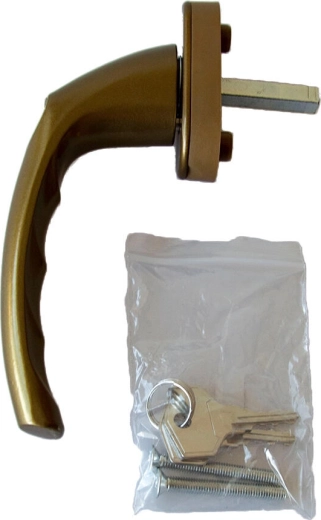 Manilla de ventana y puerta con cerradura F4 bronce con cierre unificado