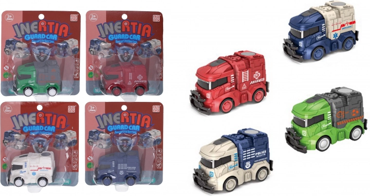 Coche de fricción 8,5 cm – ambulancia, policía, bomberos o basureros