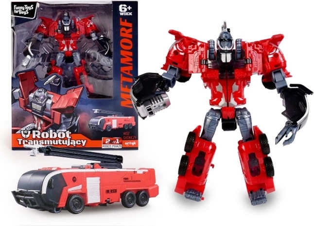 Camión de bomberos y robot