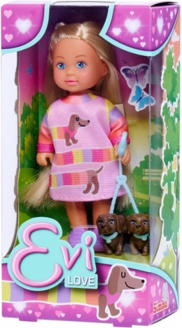 Muñeca Evi Love de paseo con cachorros