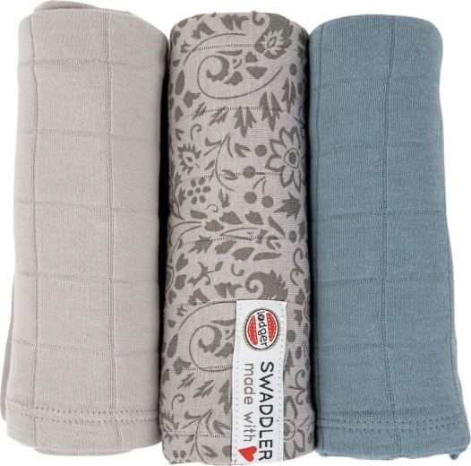 LODGER swaddler flower tribe mist, 70 × 70 cm (3 uds)