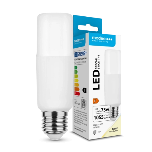 Bombilla LED Modee Lighting Stick T44 11,1 W E27, blanco neutro, 1055 lm