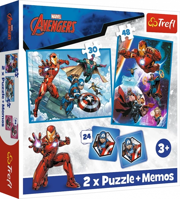 Puzle 2 en 1 y juego de memoria (pexeso) MARVEL The Avengers