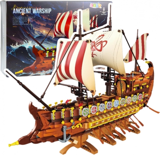 Set de construcción – antiguo barco de guerra romano, 2073 piezas
