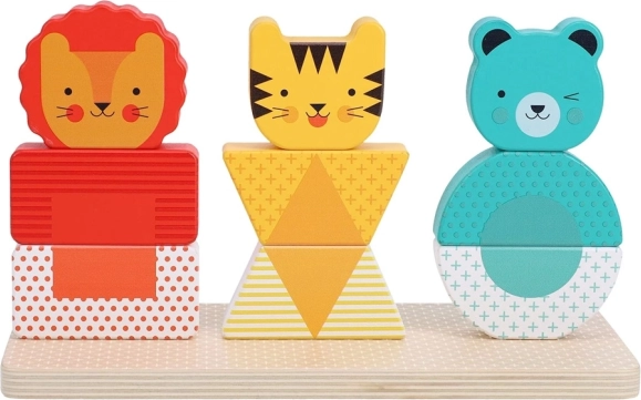 Petite Collage rompecabezas de madera apilable con animalitos