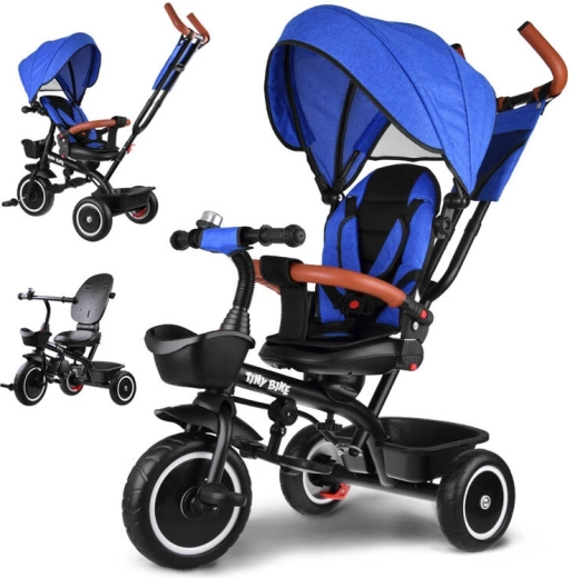 Triciclo infantil 3 en 1 con bolso TINY BIKE – Azul