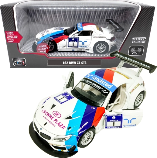 Modelo metálico 1:32 BMW Z4 GT3 – acabado blanco