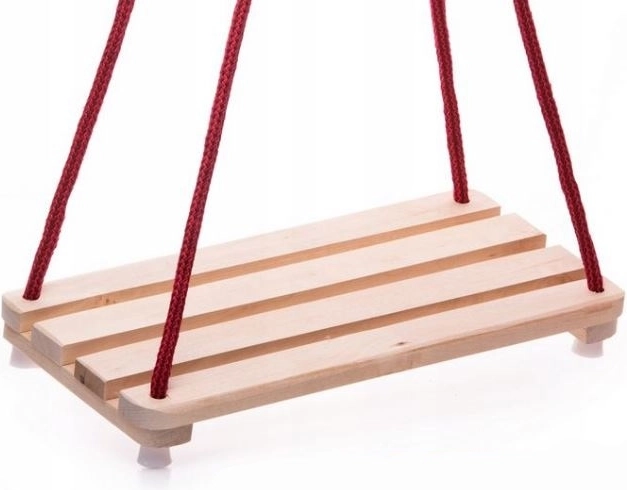 Columpio de madera con asiento de madera natural