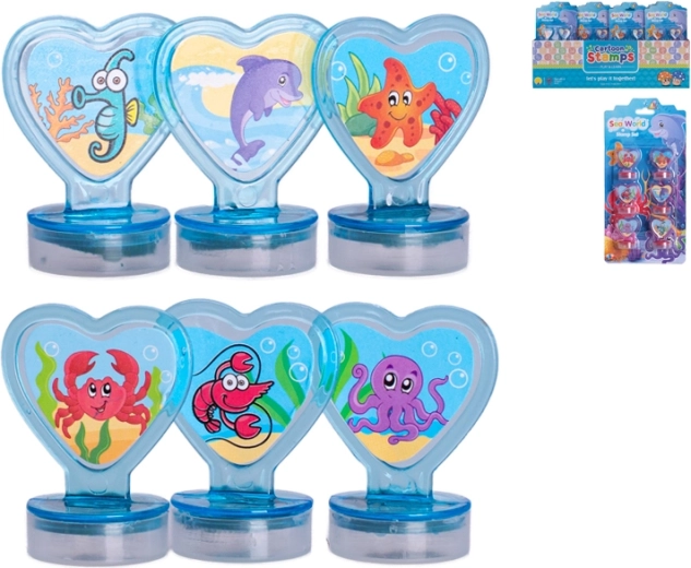 Set de sellos infantiles Mundo Marino – 6 uds