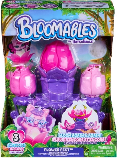 Hatchimals Bloomables set de juego floral – 3 figuras y escenario Flower Fest