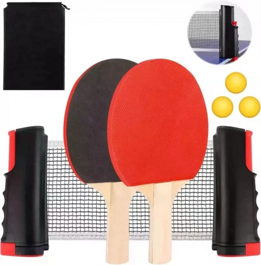 Set de tenis de mesa con red telescópica