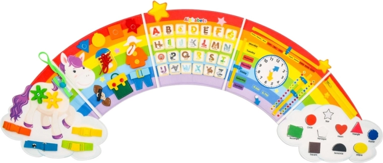 2Kids Toys tablero de actividades blando arcoíris con nubes - 1 unidad