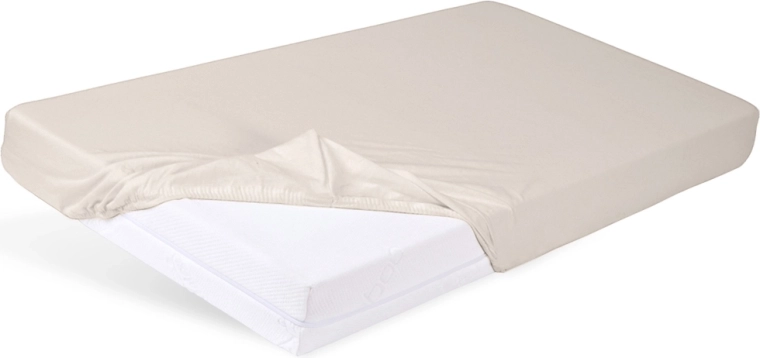 Sábana bajera de jersey Babymatex para cuna 60 × 120 cm ecru (marfil) – beige claro