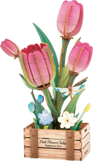 Maqueta de madera 3D Tulipán 21 cm