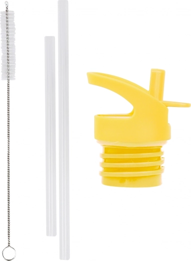 Set de tapa, cepillo y pajita para botella de acero inoxidable Amigos animales