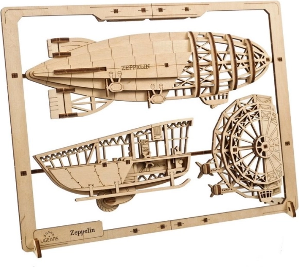 Modelo realista de dirigible con efecto 2,5D