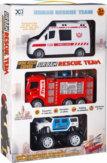 Equipo de rescate – set de 3 vehículos