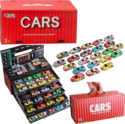 Set de cochecitos de tracción por retroceso en contenedor, 48 uds.