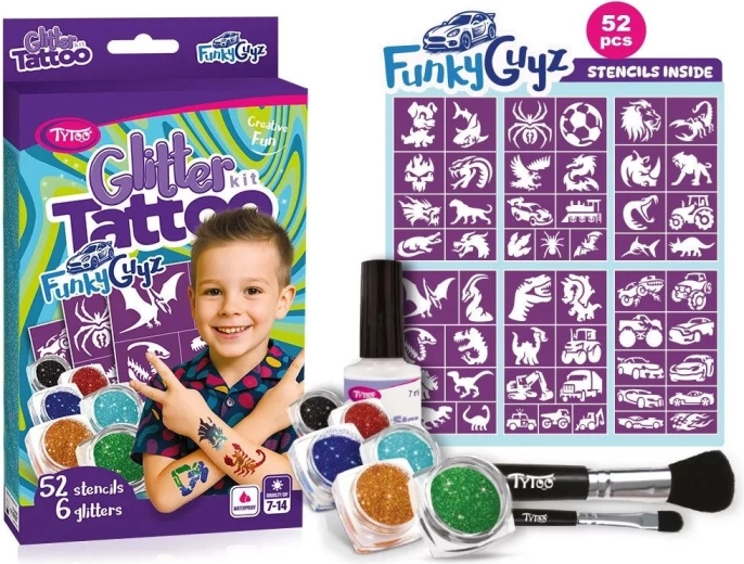 Set de tatuajes con purpurina FunkyGuyz