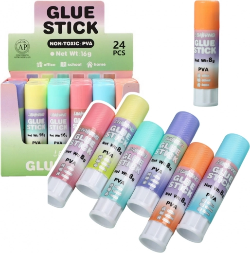 Barra de pegamento escolar y de oficina en colores pastel 8 g