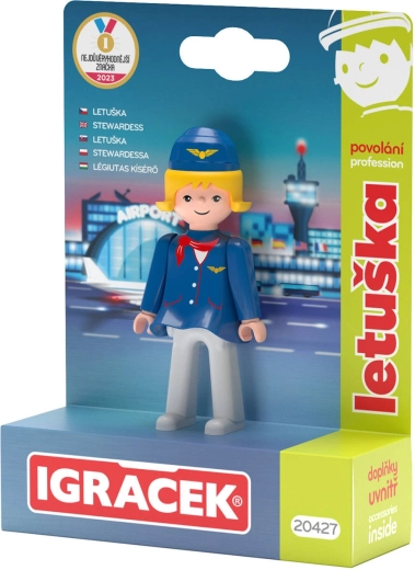Efko Igráček azafata: figura articulada con maleta