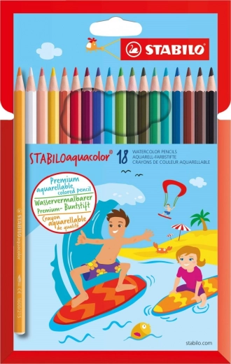 Set de lápices de colores acuarelables STABILO Aquacolor 18 uds.