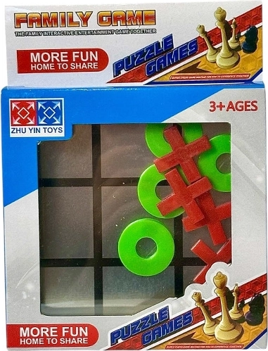 Juego lógico de tres en raya para niños y familia