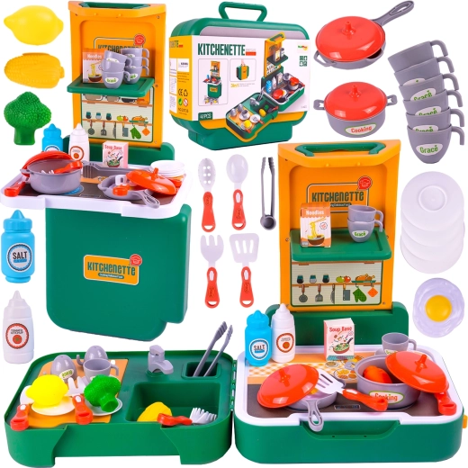 Cocinita en maletín con fregadero para niños