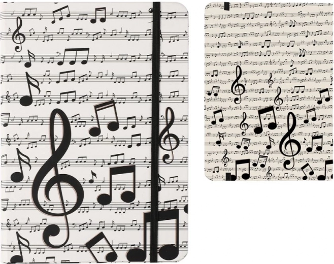 Bloc de notas A5 con tapa dura y motivo musical