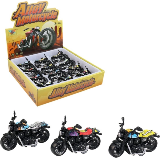 Moto de viaje de plástico con retroceso (pull-back) con neumáticos anchos - 1 unidad