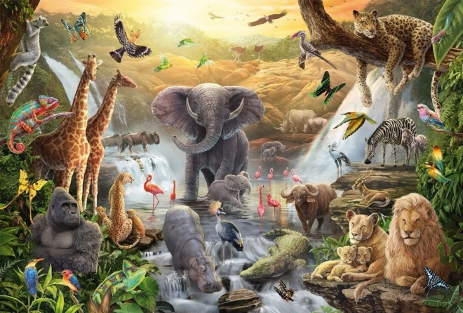 Puzzle Animales en África 60 piezas