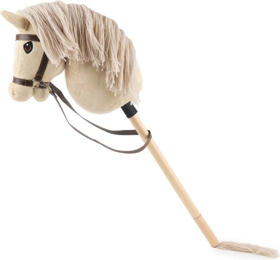 Bieco hobby horse en palo beige, talla S